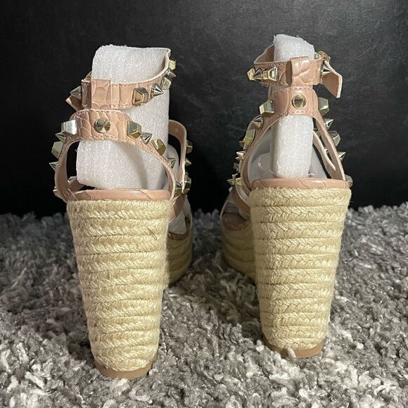 NIB Steven New York Cage Studded Espadrille Wedge Sandals - Picture 7 of 9